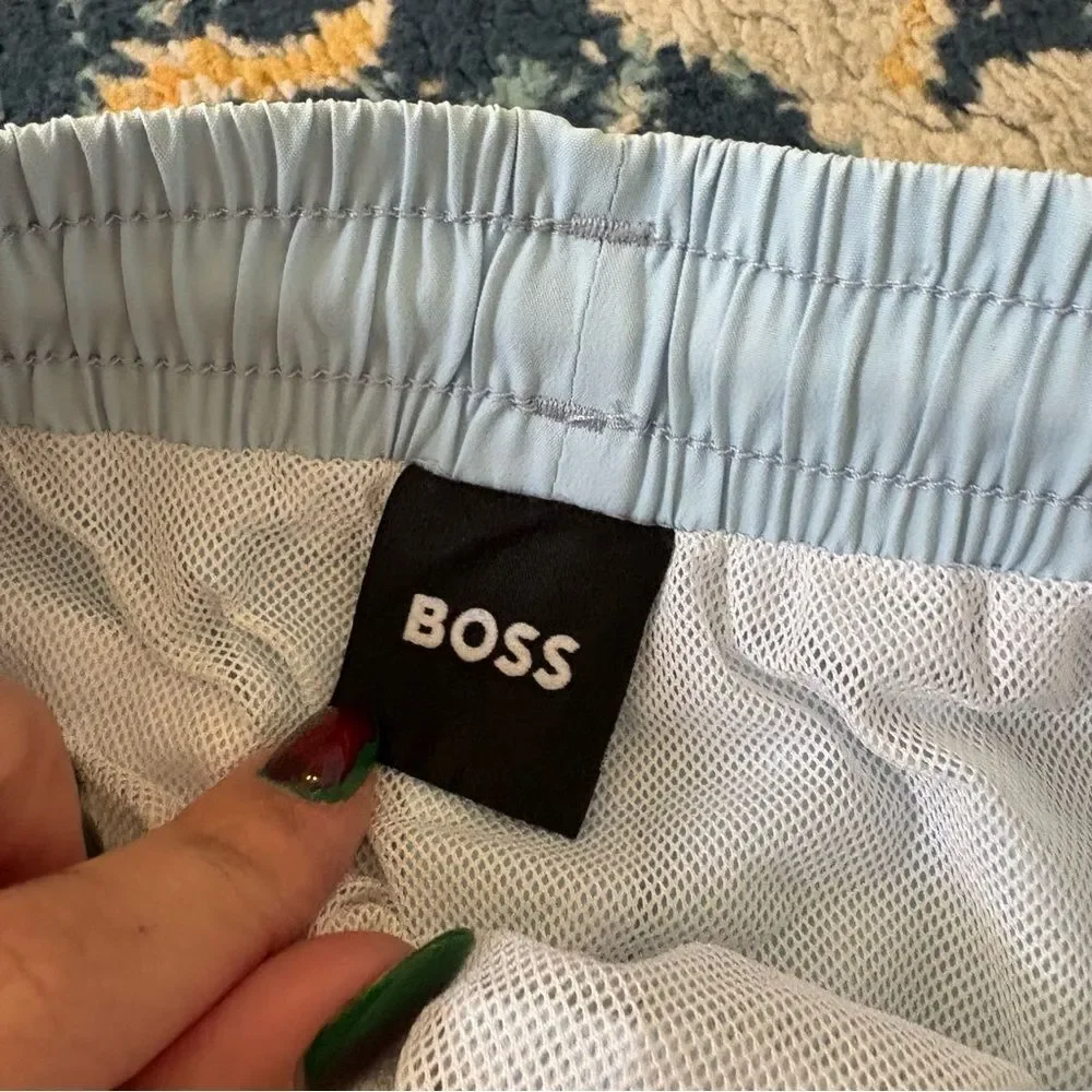 NEW HUGO BOSS men's coco swim shorts in open yellow Small